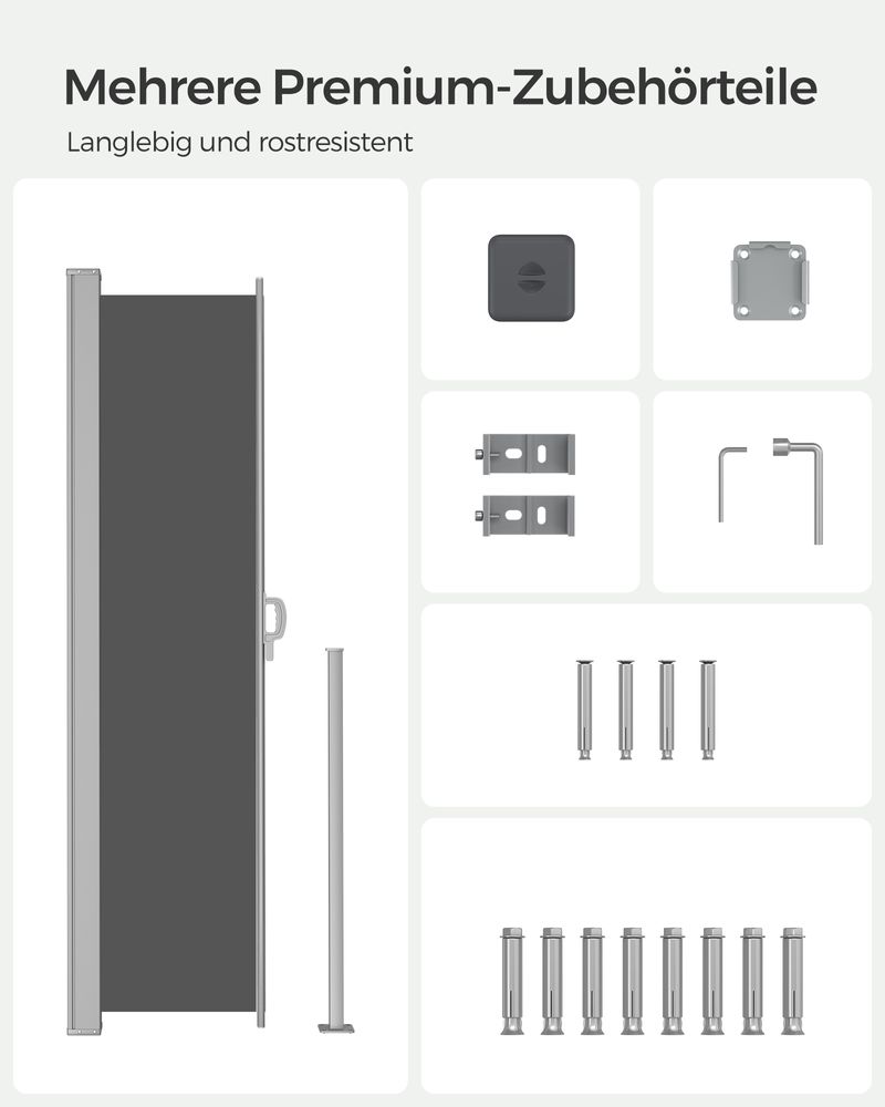Tuinscherm 140 cm Hoog - Uitschuifbaar Balkonscherm - Zonnescherm - De Vries Meubels
