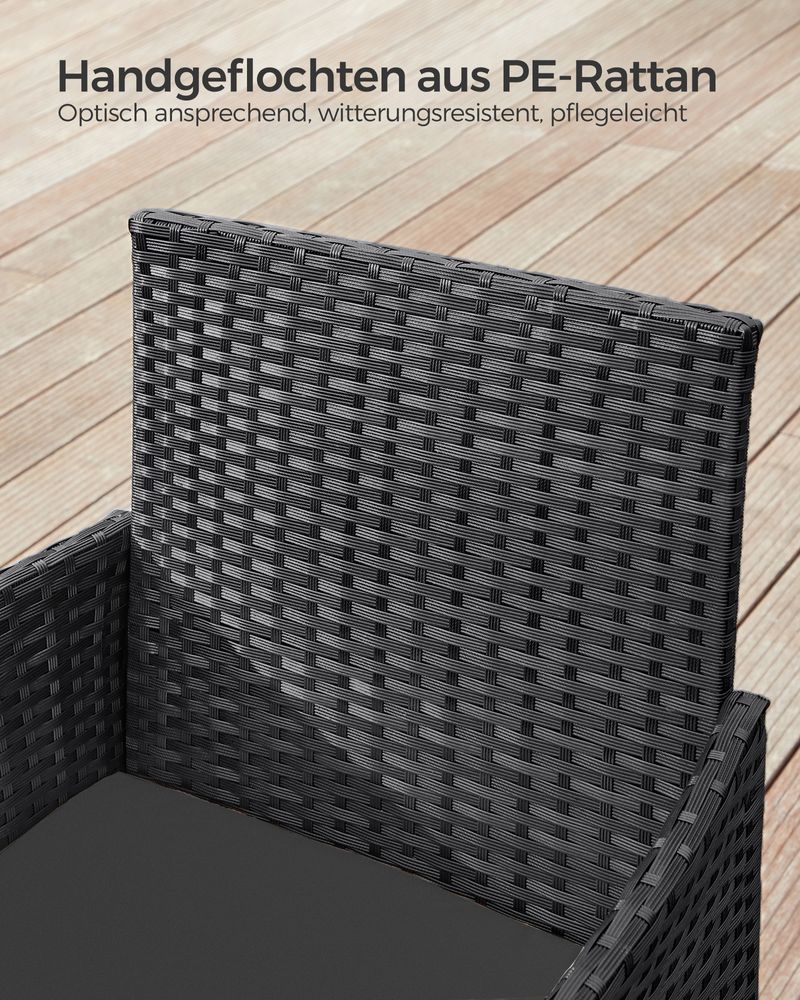 Tuinset met Rattanlook - Balkonset - Tuinstoelen met Tafeltje - De Vries Meubels