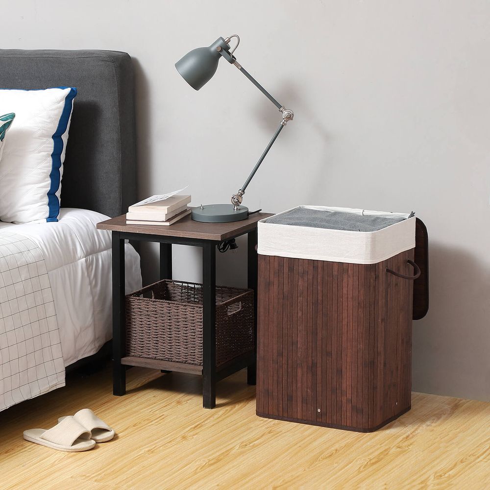 Wasmand van Bamboe – Opvouwbare Wasbox met Uitneembare Waszak – De