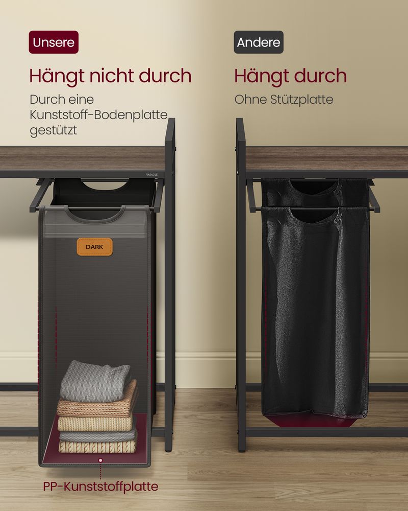 Wasmand Wagen 2 x 50L - Wasmand met Wieltjes - De Vries Meubels