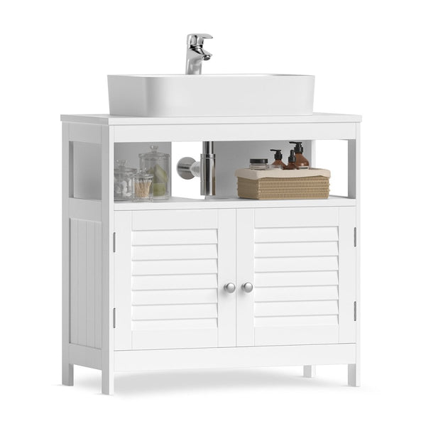 Muebles Ezra badmeubel ribbelfront 180cm walnoot met wit toppaneel en waskom kopen